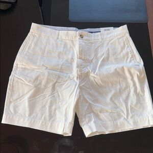 Tailorbyrd White Flat Front Men's Shorts
